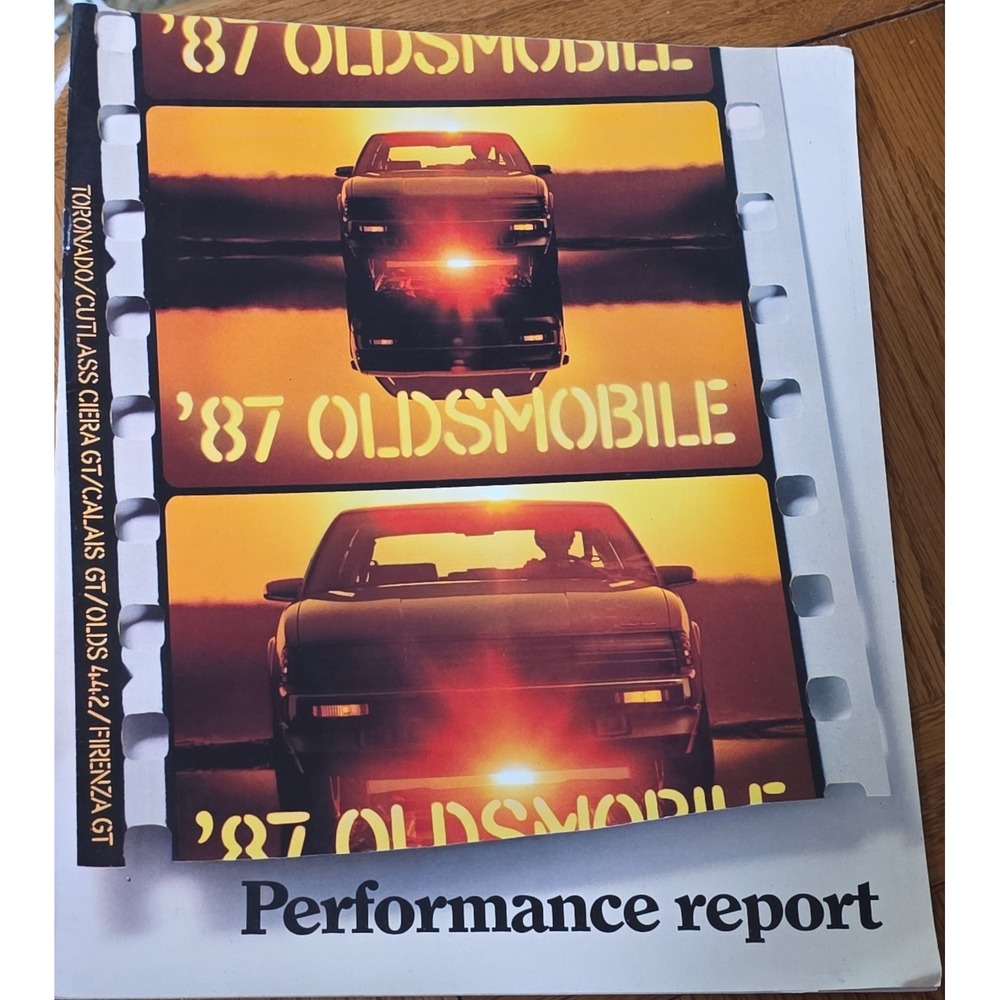 1987 Oldsmobile Performance Report Brochure Toronado Trofeo Cutlass 442 Calais